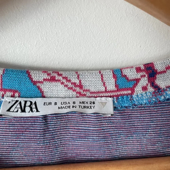 Zara Blue and Pink Floral Mini Dress - Picture 5 of 7